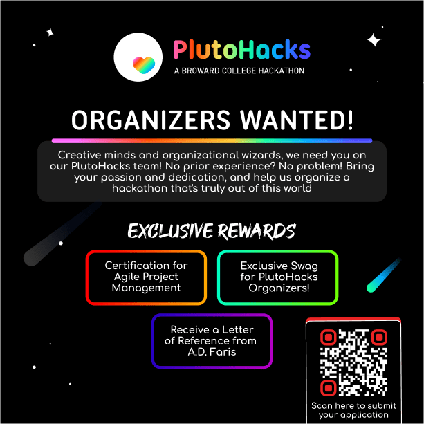 PlutoHacks organizers wanted